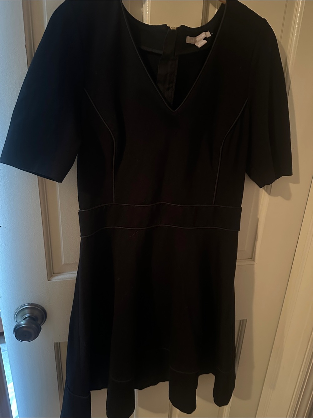 Banana Republic little Black V-Neck Short Sleeve Fit & Flare Dress